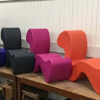 Four chairs by designer Verner Panton